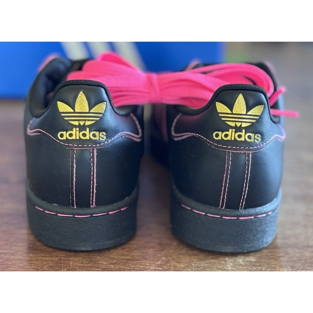 Women’s Size 8.5 Adidas Superstar II Black Pink Gold JS1380 Shell Toe New In Box - Picture 8 of 10